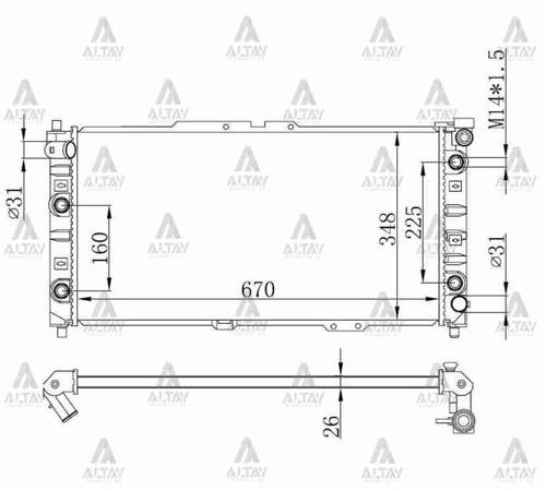RADYATÖR SU 323 1995-1998 1.8 LANTIS 26MM A-T BRAZING BPM9 15 200A