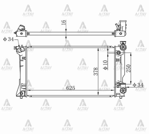 RADYATÖR SU AVENSIS 2003-2008 2.0 VVTI 22MM A-T BRAZING 16400 0H120