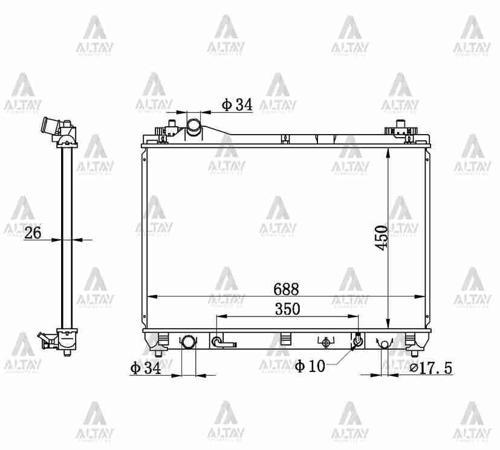 RADYATÖR SU GRAND VITARA 2005-2015 1.9 DDIS 26MM A-T BRAZING 17700 67J10