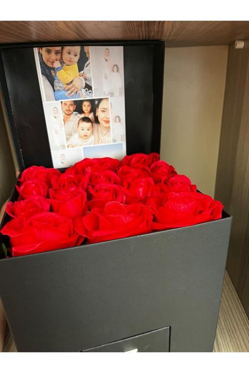 Kişiye Özel Fotoğraflı Gül Kutusu
