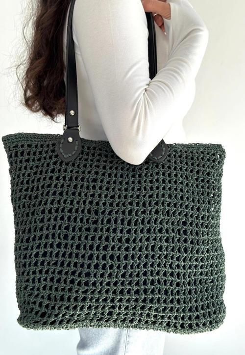 Loty Yeşil Örgü Çanta