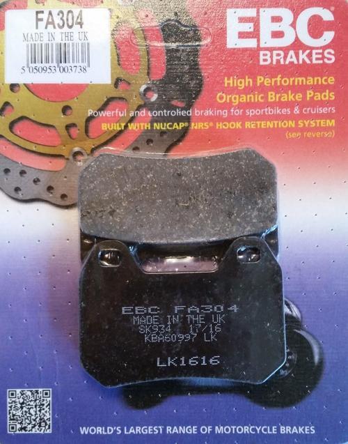 Fa304 1997-2009 BMW K 1200 LT Uyumlu Arka Fren Balatası Organik Balata