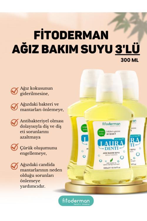 Lauradenti Diş Plak Önleyici, Nefes Tazeleyici Ağız Bakım Suyu 300 Mlx3 (3 ADET)