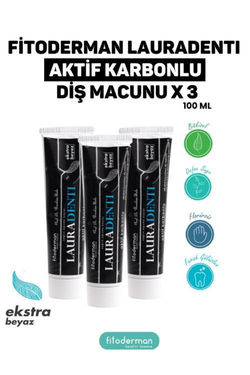 Lauradenti Ekstra Beyazlatıcı Aktif Karbonlu Diş Macunu 100 ml X 3 Adet