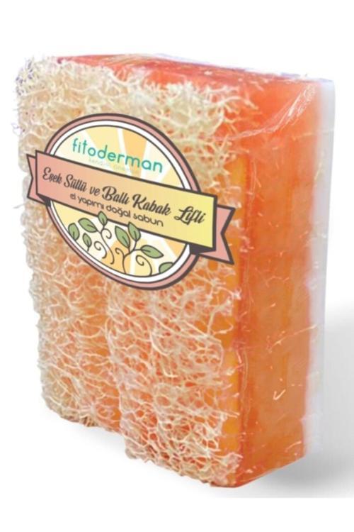 Doğal El Yapımı Eşek Sütlü & Ballı & Propolisli Kabak Lifli Sabun 150 gr