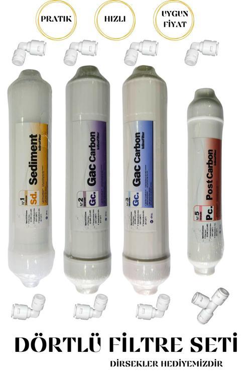 Kapalı Kasa Su Arıtma Cihazları İle Uyumlu 4'Lü Su Arıtma Filtre Seti