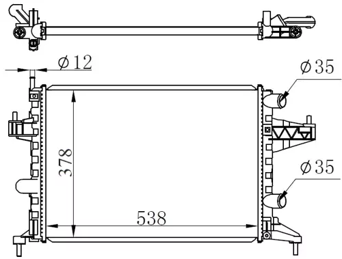 RADYATÖR CORSA C-COMBO-TIGRA 1.0-1.2-1.2 165-1.4-1.4 165 AC KLİMASIZ MEK 545X359X23 1300236-9201955-25555161-24445162 95513834 1300334 1300250 93173379