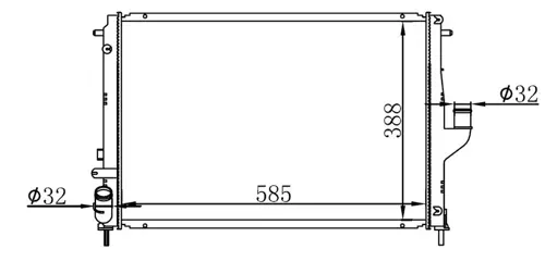 RADYATÖR BRAZİNG DACIA DUSTER 2010 LOGAN 2005 1.5 DCİ MEK.ŞANZ. / AC 585X408X26 214100598R 8200582026