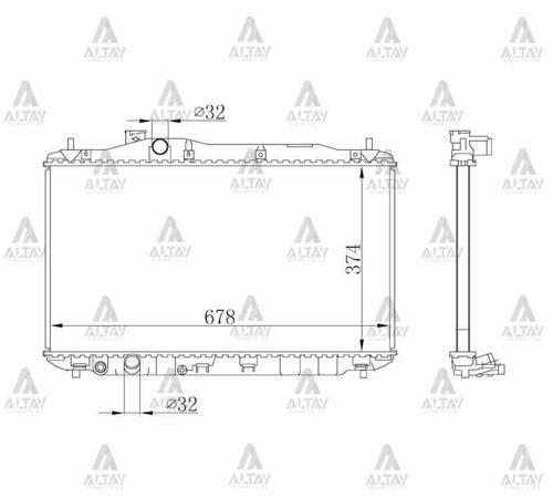 RADYATÖR SU CIVIC 2006-2012 H.B 1.8 VTEC / 2.0 TYPER 18MM M-T BRAZING 19010 RSA G01