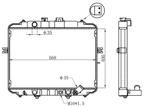 RADYATÖR BRAZİNG H100 1993 AC KLİMASIZ MEK 400X568X26 2530043820