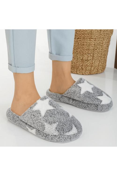 Yıldız Desen Peluş Ev Terliği