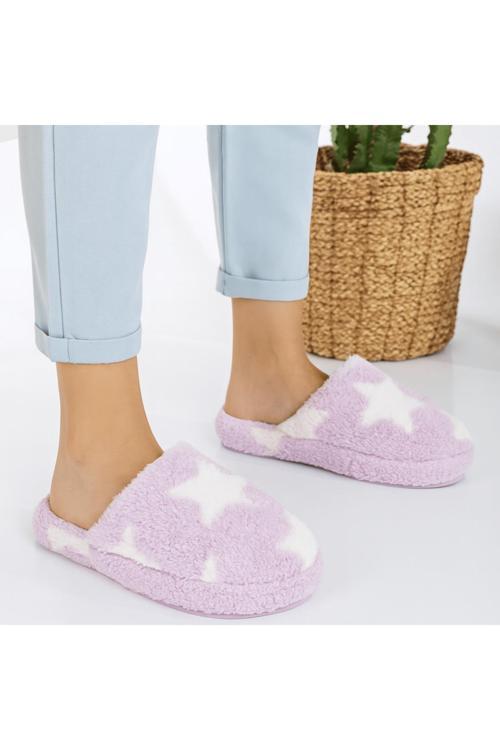 Yıldız Desen Peluş Ev Terliği