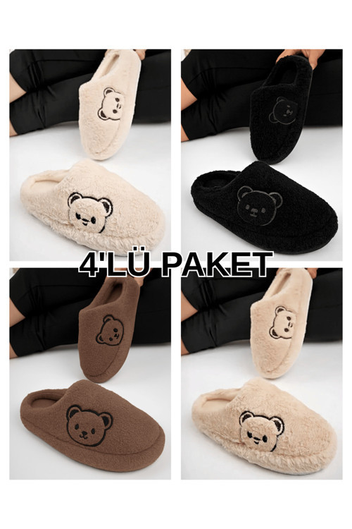 Ayıcık Nakışlı Ev Terliği