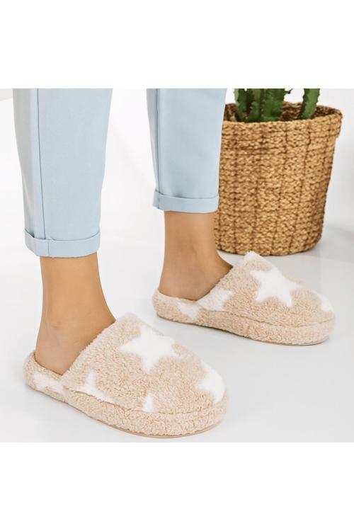 Yıldız Desen Peluş Ev Terliği