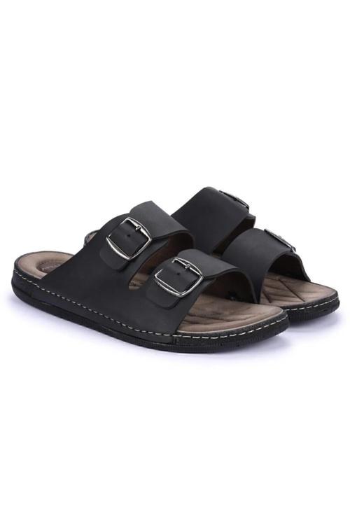 Apella Battal Boy Büyük Numara Siyah Erkek Ortapedik Terlik 45,46,47