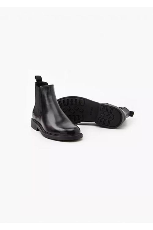 Amos  Leather Mod Chelsea Boots Full Black