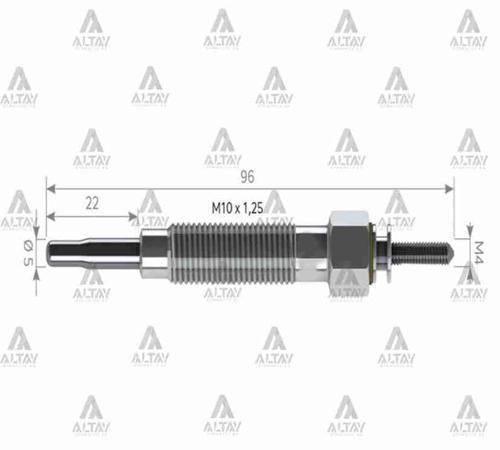 KIZDIRMA BUJİSİ (ISITMA) L-300 1999-2008 / L-200 / H-100 / PICKUP TD-25 / TD-27 / BMC 115. MD050212 (10 ADET)
