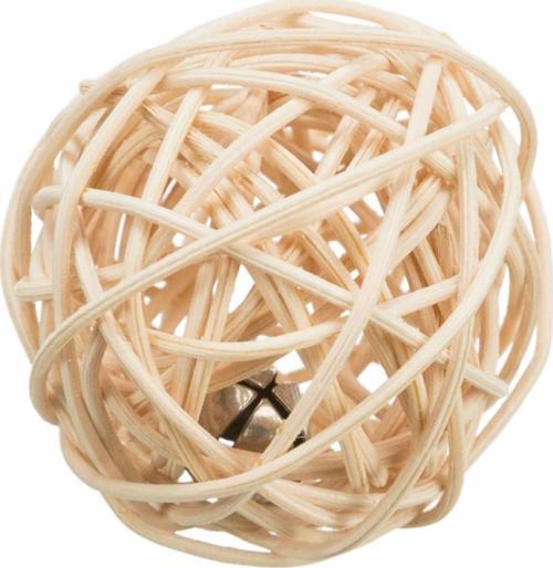 Kedi Oyuncağı Rattan Zilli Örme Top 4cm