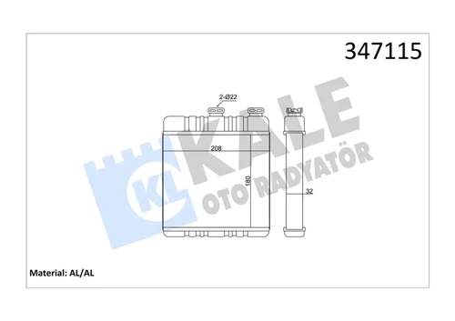 KALORİFER RADYATÖRÜ ASTRA G-ZAFIRA 206X180X32 1618142 9117283
