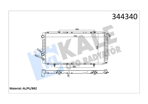 RADYATÖR BOXER-DUCATO-JUMPER 1997-2002 1.9D-2.5D-2.8HDI AC MEK 790X415X34 1330 L5 1311003080 1330 L8 1330 F1