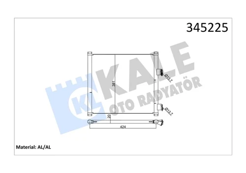 KLİMA KONDENSERİ FORD KA 1.3I-1.6I 1996-2008 381X445X16 AL/AL 5S5119710AA 1026928 1671714