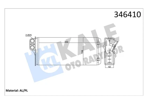 KALORİFER RADYATÖRÜ MASTER 2 2.5D-2.8DTI 1998-2001 OPEL MOVANO 1.9DTI-2.2DTI 2000 7701205584 4501165 9161465