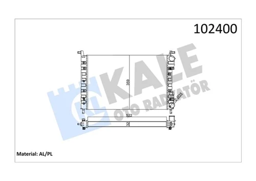 RADYATÖR PALIO 1.2-1.4 522X359X32 2 SIRA AL PL SİSTEM 46548483 46449104