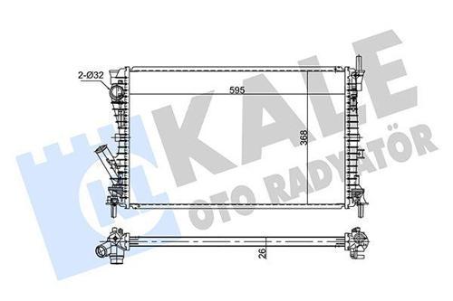 RADYATÖR FIESTA 5-FUSION 1.6TDCI AC KLİMASIZ MEK 593X379X26 ME5S6H8005AD 5S6H8005AC 1344810
