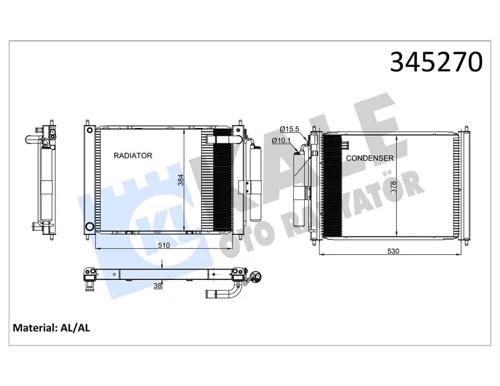 KLİMA KONDENSERİ NISSAN MİCRA 1.2-1.4 165 2002-2010 RADYATÖR-KLİMA BİRLEŞİK OTO.-MEK. AL/AL 21400AX600 21400AX601