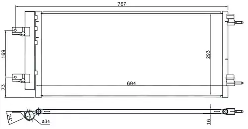 KLİMA RADYATÖRÜ KONDANSATÖRÜ OPEL ASTRA K 2015-2022 39131676 39011385 13475956