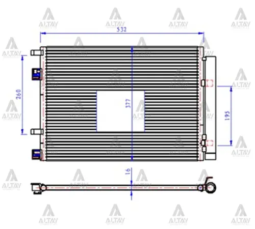 RADYATÖR KLİMA ACCENT 2011-2018 BLUE / RIO 2012 DİZEL BRAZING 97606 1R300