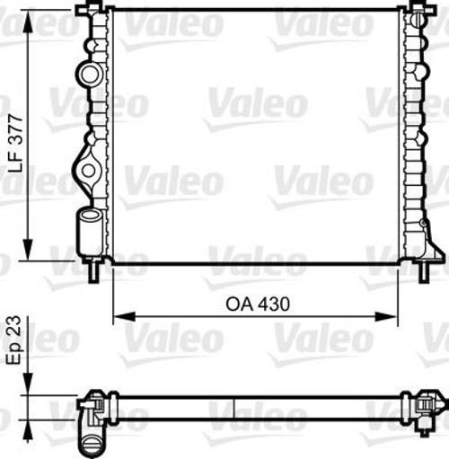 RADYATÖR CLIO 2-LOGAN 2004KNG 2001MGN 19961.4-1.61.5D-1.9 AL KLİMASIZ MEK 430X377.5X23 7700838134 7700836301 7700436693