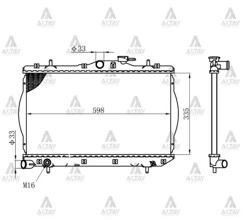 RADYATÖR SU ACCENT 1995-2000 1.3 MÜŞÜR DELİKLİ / DELİKSİZ M-T BRAZING 25310 22005 25310 22025