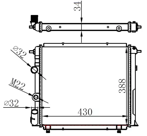 RADYATÖR R19 ALIZE 1.6 ENJ. 1988 MEK. 430X388X34 MT 7702253648 7702247653