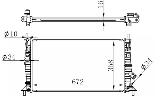 RADYATÖR BRAZİNG FOCUS 2 2004-2012 CMAX 1.6Tİ 1.8 2.0 2005-2007-10 VOLVO S40 1.6 1.8 2.0 C30 C70 550 3M5H8005RK 8603621 30665934