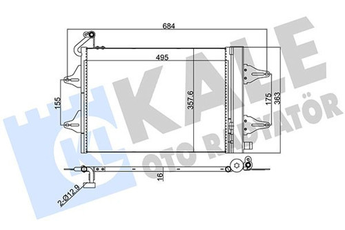KLİMA KONDENSERİ POLO-FOX-CORDOBA-IBIZA-ROOMSTER-FABIA AL/AL 515X362X16 6Q0820411G 6Q0820411J 6Q0820411
