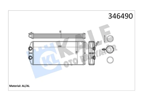 KALORİFER RADYATÖRÜ PARTNER 2008 BERLINGO 2008 1.6 HDI-VTI P407 2004 C4 2006 C5 2008 1.6 HDI-THP 290101291026 AL 6448 S7 6448 Q6 6448 S6