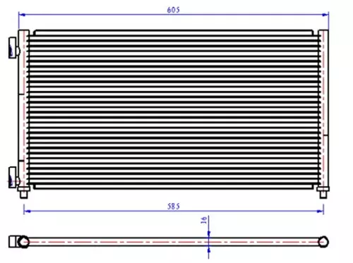 KLİMA RADYATÖRÜ KONDENSER FIAT DOBLO 2001IDEA 2004PUNTO 2003 LANCIA YPSILON 2006-2011 1.2 1.3JTD 1.4 1.9JTD 46820833 51732993 51802116 51804991