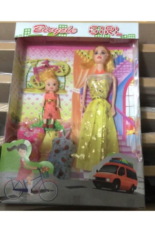 Nazar Kids Kutulu 2 Yedek Elbiseli Yavru Bebekli Bicycle Girl Nazar Toys