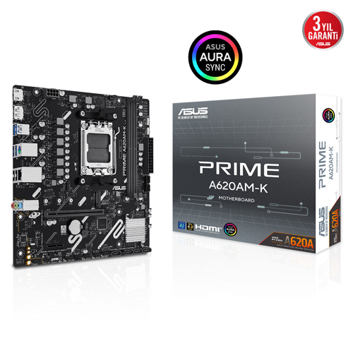 PRIME A620AM-K, 2xDDR5, 1x M.2, DP, HDMI, AM5 Soket Anakart