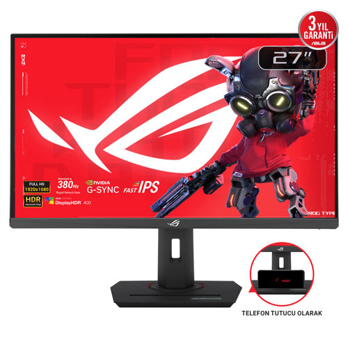 ROG STRIX XG279CNS 27" 0.3ms, 380Hz, Full HD, DP, HDMI, USB-C, Fast IPS LED, ELMB Sync Premium, GAMING Monitör