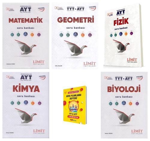 Limit AYT Matematik Geometri Fizik Kimya ve Bİyoloji Soru Bankası 5li Set + Telefon Standı