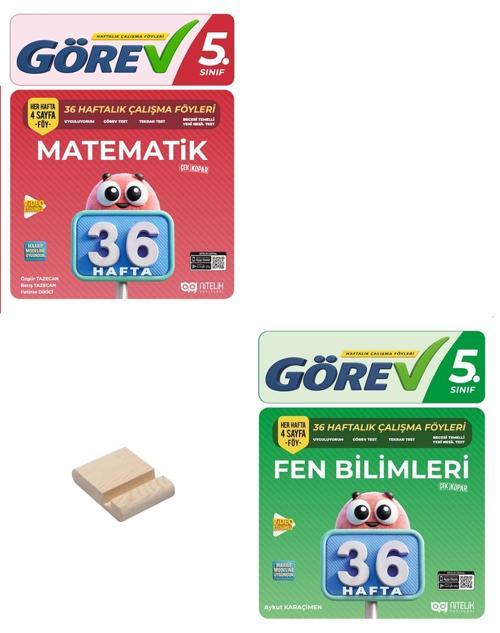 Nitelik 5. Sınıf Matematik ve Fen Bİlimleri 36 Haftalık Görev Föyleri + Telefon Standı