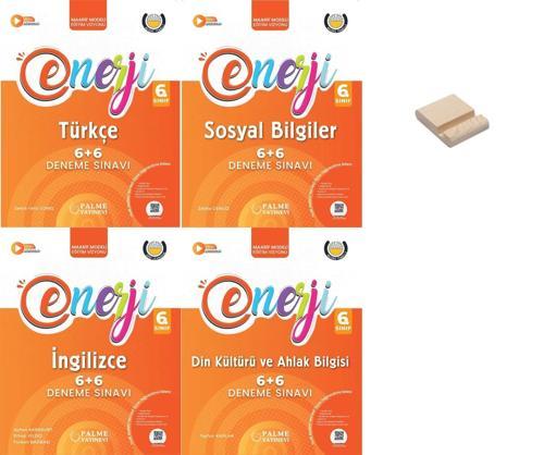 Palme 6. Sınıf Enerji 6+6 Türkçe Sosyal Dİn ve İngilizce Deneme Sınavı 4lü Set + Telefon Standı