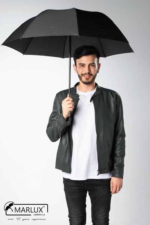 Siyah Unisex Yarasa Tip Kırılmaz Şemsiye M21MAR077R001