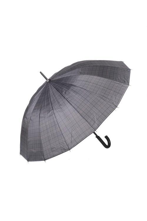 Rst Siyah Ekose Fiber 16 Telli Erkek Baston Şemsiye M21MARRST02R001