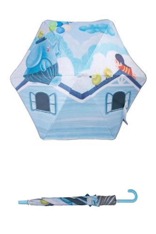 6 Fiber Telli Kız Çocuk Şemsiye Sevimli Arkadaşlar Desenli Rüzgara Dayanıklı Kız Çocuk Şemsiyesi 1099GRLR07