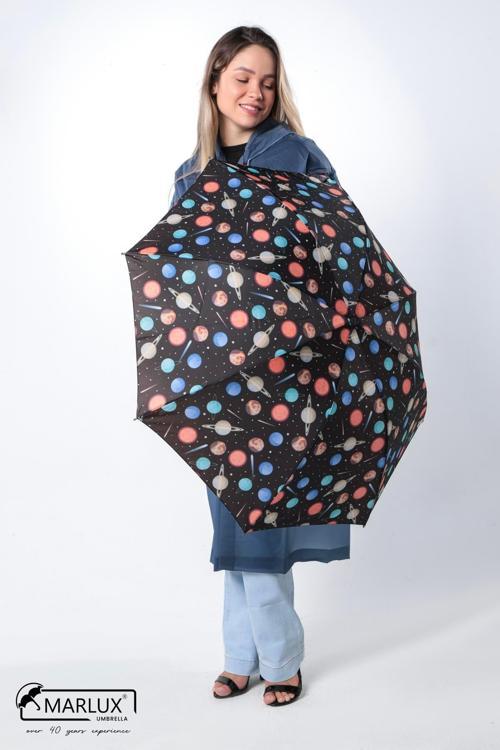 Gezegen Desenli 8 Telli Manuel Rüzgara Dayanıklı Şemsiye M21MAR602R01