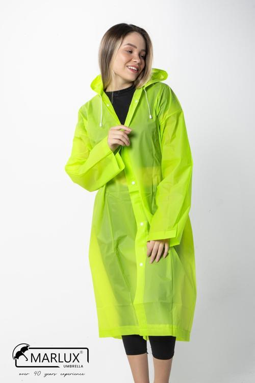 Kadın Erkek Yağmurluk Kapüşonlu Çıtçıtlı Eva Yeşil Yağmurluk M21MRC881R12