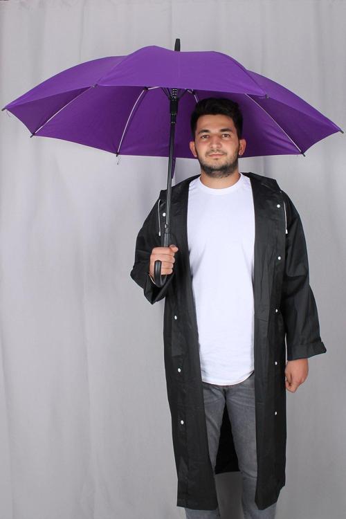 Fiber 8 Telli Rüzgar Koruma Ters Dönebilir Kırılmaz Telli Otomatik Mor Şemsiye M21MAR10138R004